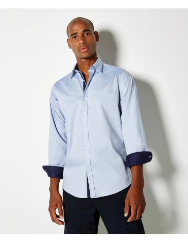 K-KK190-Chemise Oxford de première qualité à manches longues (col à boutons) Contrast